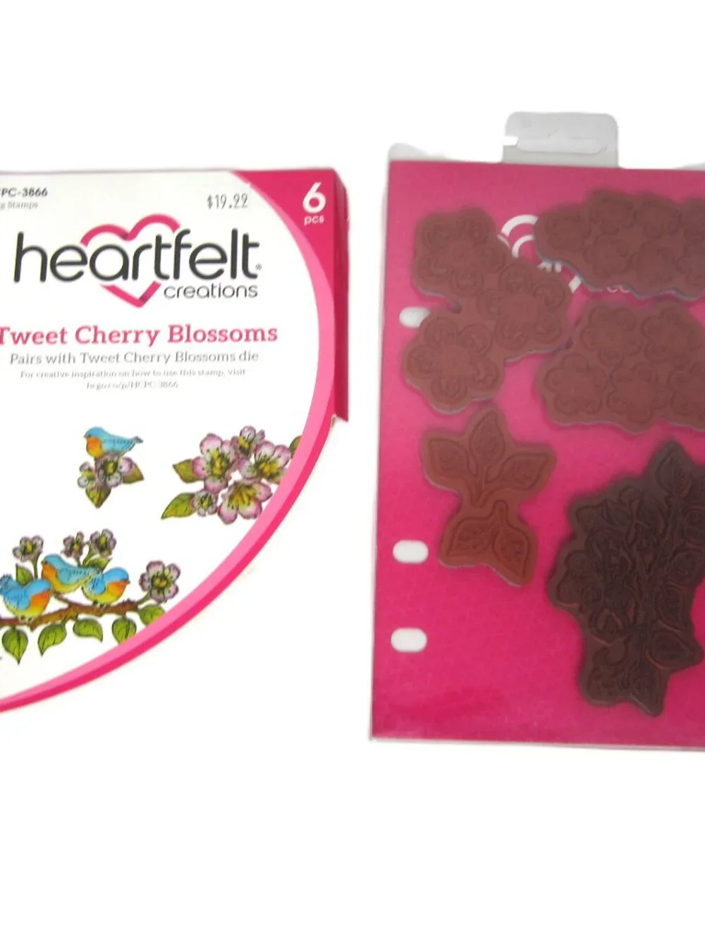 Heartfelt Creations Tweet Cherry Blossoms Cling Stamps Bird Floral
